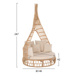 ΚΑΝΑΠΕΣ ΕΞΩΤ.ΧΩΡΟΥ ΣΤΡΟΓΓΥΛΟΣ MARJOM HM9765 ΦΥΣΙΚΟ RATTAN-ΕΚΡΟΥ ΥΦΑΣΜΑ