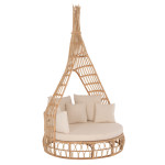 ΚΑΝΑΠΕΣ ΕΞΩΤ.ΧΩΡΟΥ ΣΤΡΟΓΓΥΛΟΣ MARJOM HM9765 ΦΥΣΙΚΟ RATTAN-ΕΚΡΟΥ ΥΦΑΣΜΑ