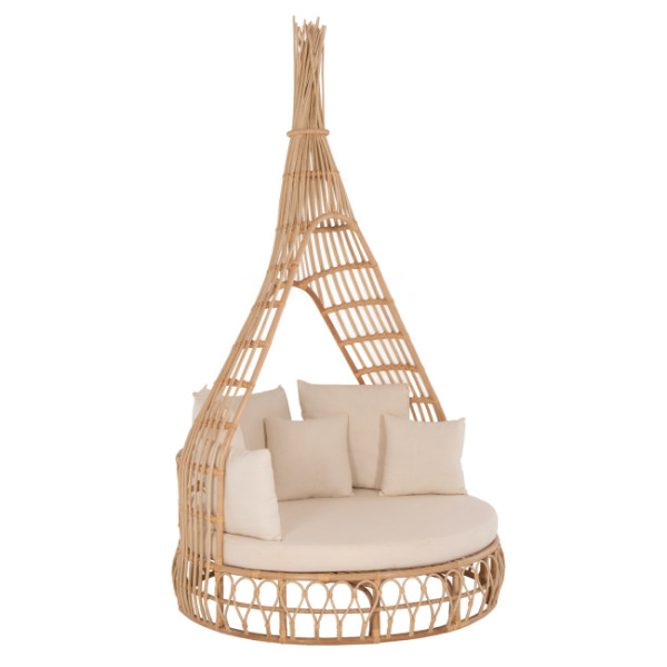 ΚΑΝΑΠΕΣ ΕΞΩΤ.ΧΩΡΟΥ ΣΤΡΟΓΓΥΛΟΣ MARJOM HM9765 ΦΥΣΙΚΟ RATTAN-ΕΚΡΟΥ ΥΦΑΣΜΑ