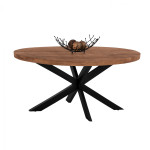ΤΡΑΠΕΖΙ LEVINHO HM8482.11 OVAL 6εκ.ΠΑΧΟΣ ΜΑΣΙΦ ΞΥΛΟ MANGO 160x90x77Υ ε