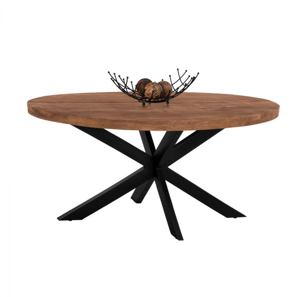ΤΡΑΠΕΖΙ LEVINHO HM8482.11 OVAL 6εκ.ΠΑΧΟΣ ΜΑΣΙΦ ΞΥΛΟ MANGO 160x90x77Υ ε