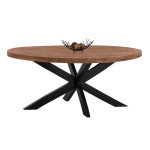 ΤΡΑΠΕΖΙ LEVINHO HM8483.11 OVAL 6εκ. ΠΑΧΟΣ ΑΠΟ ΜΑΣΙΦ ΞΥΛΟ MANGO 210x100