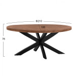 ΤΡΑΠΕΖΙ LEVINHO HM8483.11 OVAL 6εκ. ΠΑΧΟΣ ΑΠΟ ΜΑΣΙΦ ΞΥΛΟ MANGO 210x100