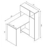 ΓΡΑΦΕΙΟ ΜΕ ΒΙΒΛΙΟΘΗΚΗ ALCOTT HM9087.01 ΛΕΥΚΟ ΚΑΡΥΔΙ 90x72,1x120Y εκ.