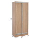 ΝΤΟΥΛΑΠΑ ΣΥΡΟΜΕΝΗ ADLER ΜΕΛΑΜΙΝΗΣ 90x45x210Yεκ. SONAMA OAK 2ΦΥΛΛΗ HM24