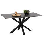 ΤΡΑΠΕΖΙ ΤΡΑΠΕΖΑΡΙΑΣ SYNTEC HM9308.01 SINTERED STONE ΜΑΥΡΟ ΜΕΤΑΛΛΙΚΑ ΠΟ