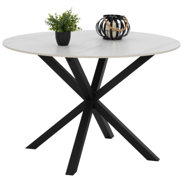 ΤΡΑΠΕΖΙ ΤΡΑΠΕΖΑΡΙΑΣ ΣΤΡΟΓΓΥΛΟ SYNTEC HM9309.02 SINTERED STONE ΛΕΥΚΟ ΜΕ