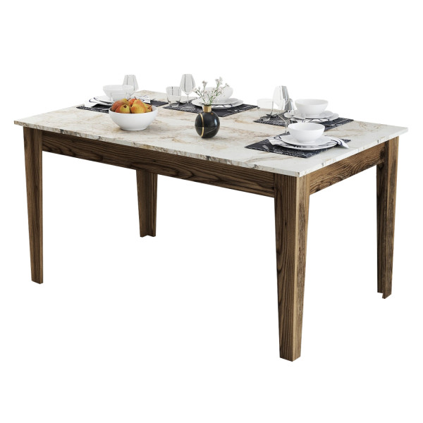 ΤΡΑΠΕΖΙ STANDARD HM9507.03 ΜΕΛΑΜΙΝΗ ΚΑΡΥΔΙ-ΛΕΥΚΟ ΜΑΡΜΑΡΟ ΜΕ ΑΠΟΘ.ΧΩΡΟ