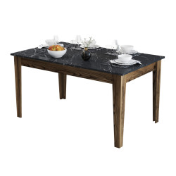 ΤΡΑΠΕΖΙ STANDARD HM9507.05 ΜΕΛΑΜΙΝΗ ΚΑΡΥΔΙ-ΜΑΥΡΟ ΜΑΡΜΑΡΟ ΜΕ ΑΠΟΘ.ΧΩΡΟ