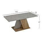 ΤΡΑΠΕΖΙ ΣΑΛΟΝΙΟΥ DILE HM9528.02 ΜΕΛΑΜΙΝΗ ΣΕ STONE TEXTURE ΓΚΡΙ-ΦΥΣΙΚΟ