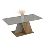 ΤΡΑΠΕΖΙ ΣΑΛΟΝΙΟΥ DILE HM9528.02 ΜΕΛΑΜΙΝΗ ΣΕ STONE TEXTURE ΓΚΡΙ-ΦΥΣΙΚΟ