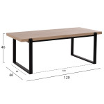 ΤΡΑΠΕΖΙ ΣΑΛΟΝΙΟΥ SHABEN HM9585.03 MDF SONOMA-ΜΑΥΡΗ ΜΕΤΑΛΛΙΚΗ ΒΑΣΗ 120x