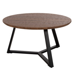 ΤΡΑΠΕΖΙ ΣΑΛΟΝΙΟΥ ΣΤΡΟΓΓΥΛΟ ROCKET HM9586.04 MDF WALNUT-ΜΑΥΡΗ ΣΑΓΡΕ ΒΑΣ