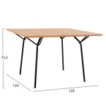 ΤΡΑΠΕΖΙ ΤΡΑΠΕΖΑΡΙΑΣ TRENK HM9614.01 MDF ΜΕ ΚΑΠΛΑΜΑ ΔΡΥΟΣ ΦΥΣΙΚΟ-ΜΑΥΡΟ