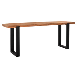 ΚΟΝΣΟΛΑ SHIRE HM9800 ΑΝΑΚΥΚΛΩΜΕΝΟ ΞΥΛΟ TEAK-ΜΑΥΡΕΣ ΜΕΤΑΛΛΙΚΕΣ ΒΑΣΕΙΣ 2