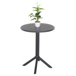 ΤΡΑΠΕΖΙ ΠΟΛΥΠΡΟΠΥΛΕΝΙΟΥ ΣΤΡΟΓΓΥΛΟ TERRIN HM6124.20 ΓΚΡΙ Φ61x77Υεκ.