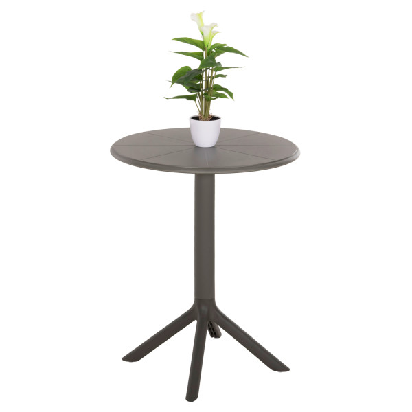 ΤΡΑΠΕΖΙ ΠΟΛΥΠΡΟΠΥΛΕΝΙΟΥ ΣΤΡΟΓΓΥΛΟ TERRIN HM6124.15 OLIVE GREEN Φ60x75Υ