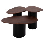 ΤΡΑΠΕΖΙA ΣΑΛΟΝΙΟΥ 3ΤΜΧ PEBBLES HM18004 MANGO TOP-ΜΕΤΑΛΛΙΚΕΣ ΜΑΥΡΕΣ ΒΑΣ