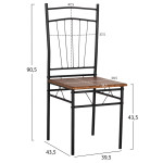 ΣΕΤ ΤΡΑΠΕΖΑΡΙΑΣ 5ΤΜΧ PEARY HM9416.11 ΜΕΤΑΛΛΟ ΜΑΥΡΟ-MDF ΚΑΡΥΔΙ 110x60x7