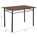 ΣΕΤ ΤΡΑΠΕΖΑΡΙΑΣ 5ΤΜΧ PEARY HM9416.11 ΜΕΤΑΛΛΟ ΜΑΥΡΟ-MDF ΚΑΡΥΔΙ 110x60x7
