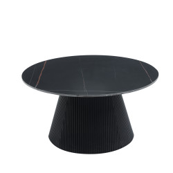 ΤΡΑΠΕΖΙ ΣΑΛΟΝΙΟΥ DUNCAN HM18022.01 ΚΕΡΑΜΙΚΟ TOP-MDF ΒΑΣΗ-ΜΑΥΡΟ Φ80x41Υ