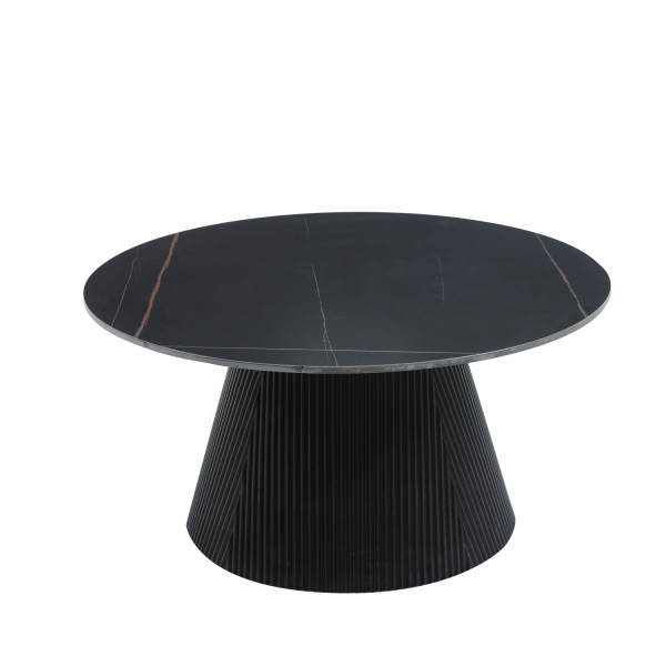 ΤΡΑΠΕΖΙ ΣΑΛΟΝΙΟΥ DUNCAN HM18022.01 ΚΕΡΑΜΙΚΟ TOP-MDF ΒΑΣΗ-ΜΑΥΡΟ Φ80x41Υ