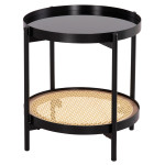 ΒΟΗΘΗΤΙΚΟ ΤΡΑΠΕΖΙ SEITZ HM18031 ΓΥΑΛΙ TOP-ΜΕΤΑΛΛΟ-RATTAN ΣΕ ΦΥΣΙΚΟ Φ50