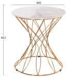 ΒΟΗΘΗΤΙΚΟ ΤΡΑΠΕΖΑΚΙ RUDY HM18037.01 ΚΕΡΑΜΙΚΟ TOP ΛΕΥΚΟ-ΜΕΤΑΛΛΟ ΧΡΥΣΟ Φ