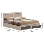 ΚΡΕΒΑΤΙ CAPRI HM312.14 ΜΕ 2 ΣΥΡΤΑΡΙΑ SONAMA-ΑΝΘΡΑΚΙ ΓΙΑ ΣΤΡΩΜΑ 150x200