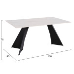 ΤΡΑΠΕΖΙ ΤΡΑΠΕΖΑΡΙΑΣ POSE HM9851.01 ΜΑΥΡΑ ΜΕΤΑΛ.ΠΟΔΙΑ-ΛΕΥΚΟ ΚΕΡΑΜΙΚΟ TO