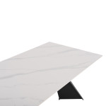 ΤΡΑΠΕΖΙ ΤΡΑΠΕΖΑΡΙΑΣ POSE HM9851.01 ΜΑΥΡΑ ΜΕΤΑΛ.ΠΟΔΙΑ-ΛΕΥΚΟ ΚΕΡΑΜΙΚΟ TO