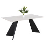 ΤΡΑΠΕΖΙ ΤΡΑΠΕΖΑΡΙΑΣ POSE HM9851.01 ΜΑΥΡΑ ΜΕΤΑΛ.ΠΟΔΙΑ-ΛΕΥΚΟ ΚΕΡΑΜΙΚΟ TO