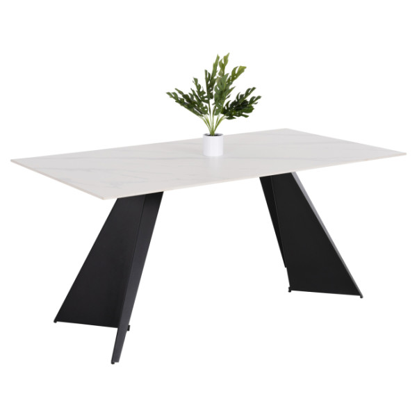 ΤΡΑΠΕΖΙ ΤΡΑΠΕΖΑΡΙΑΣ POSE HM9851.01 ΜΑΥΡΑ ΜΕΤΑΛ.ΠΟΔΙΑ-ΛΕΥΚΟ ΚΕΡΑΜΙΚΟ TO
