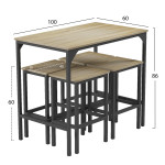 ΣΕΤ ΤΡΑΠΕΖΑΡΙΑ ΜΠΑΡ 5ΤΜΧ BOXY HM9882.01 ΜΑΥΡΟ ΜΕΤΑΛΛΟ-ΜΕΛΑΜΙΝΗ ΣΕ SONA