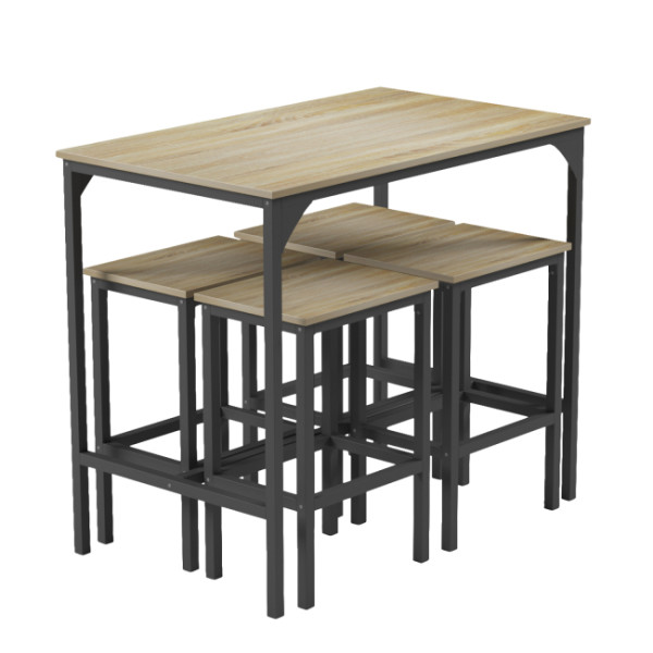 ΣΕΤ ΤΡΑΠΕΖΑΡΙΑ ΜΠΑΡ 5ΤΜΧ BOXY HM9882.01 ΜΑΥΡΟ ΜΕΤΑΛΛΟ-ΜΕΛΑΜΙΝΗ ΣΕ SONA