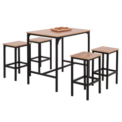 ΣΕΤ ΤΡΑΠΕΖΑΡΙΑ ΜΠΑΡ 5ΤΜΧ BOXY HM9882.01 ΜΑΥΡΟ ΜΕΤΑΛΛΟ-ΜΕΛΑΜΙΝΗ ΣΕ SONA