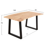 ΤΡΑΠΕΖΙ ΤΡΑΠΕΖΑΡΙΑΣ SOFIA SLIM HM8500.21 ΜΑΣΙΦ ΞΥΛΟ ΑΚΑΚΙΑΣ 160x92x78Υ