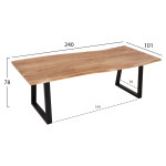 ΤΡΑΠΕΖΙ MONTANA HM9620.21 ΜΑΣΙΦ ΞΥΛΟ ΑΚΑΚΙΑΣ 240x101x78Υεκ. 3,5εκ ΠΑΧΟ