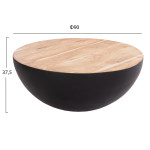 ΔΙΑΚΟΣΜΗΤΙΚΟ ΤΡΑΠΕΖΙ ΣΑΛΟΝΙΟΥ BOWL Φ90X37,5Yεκ. ΜΑΥΡΟ ΜΕ ΞΥΛΟ ΑΚΑΚΙΑΣ