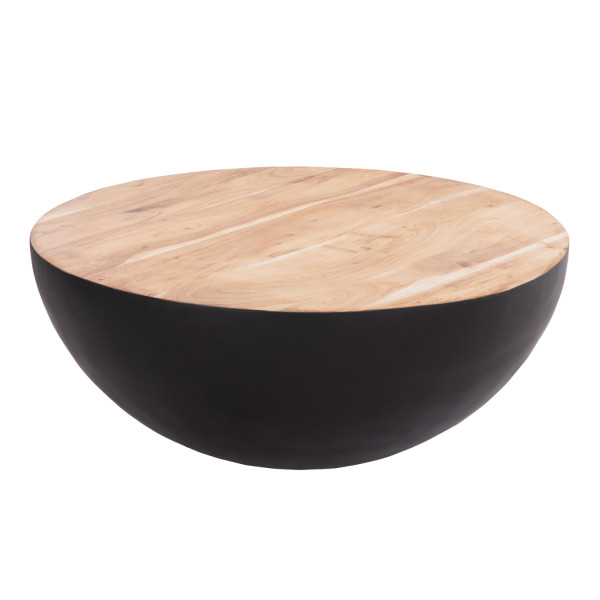 ΔΙΑΚΟΣΜΗΤΙΚΟ ΤΡΑΠΕΖΙ ΣΑΛΟΝΙΟΥ BOWL Φ90X37,5Yεκ. ΜΑΥΡΟ ΜΕ ΞΥΛΟ ΑΚΑΚΙΑΣ