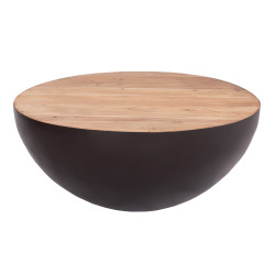 ΔΙΑΚΟΣΜΗΤΙΚΟ ΤΡΑΠΕΖΙ ΣΑΛΟΝΙΟΥ BOWL Φ89,5X39Yεκ. RUSTY ΜΕ ΞΥΛΟ ΑΚΑΚΙΑΣ