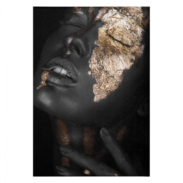 ΠΙΝΑΚΑΣ ΚΑΜΒΑΣ DARK SKINNED GIRL WITH GOLD MAKEUP HM7196.01 50X3X70 εκ