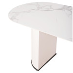 ΤΡΑΠΕΖΙ ΤΡΑΠΕΖΑΡΙΑΣ CORBY HM9771.01 12mmΚΕΡΑΜΙΚΟ ΛΕΥΚΟ ΜΑΡΜΑΡΟ-MDF ΛΕΥ