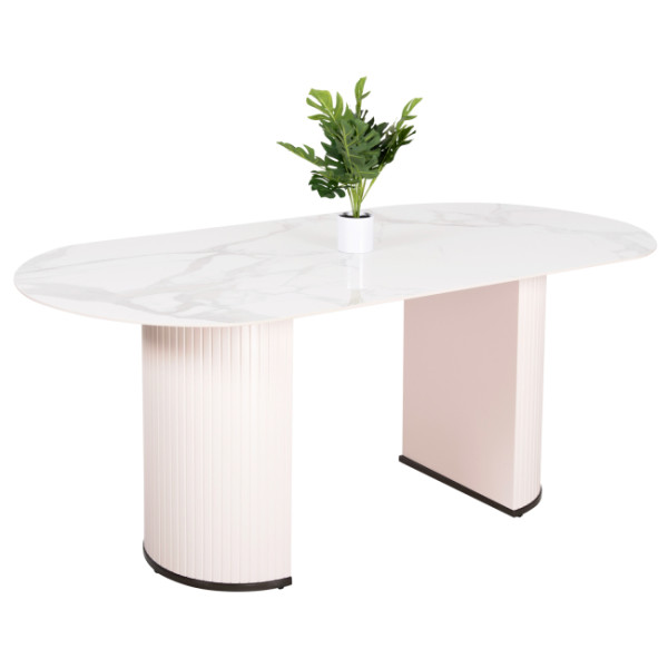 ΤΡΑΠΕΖΙ ΤΡΑΠΕΖΑΡΙΑΣ CORBY HM9771.01 12mmΚΕΡΑΜΙΚΟ ΛΕΥΚΟ ΜΑΡΜΑΡΟ-MDF ΛΕΥ