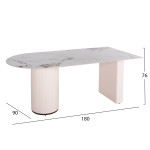 ΤΡΑΠΕΖΙ ΤΡΑΠΕΖΑΡΙΑΣ CERAMUS HM9772.01 12mmΚΕΡΑΜΙΚΟ TOP ΛΕΥΚΟ ΜΑΡΜΑΡΟ-M