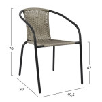 ΠΟΛΥΘΡΟΝΑ ΚΑΡΕΚΛΑ CAMEL HM5015.01 ΓΚΡΙ ΜΕΤΑΛΛΙΚΗ ΜΕ WICKER 48x48-53x72