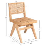 ΚΑΡΕΚΛΑ FREDRIK HM9873 ΞΥΛΟ ΦΡΑΞΙΝΟΥ ΚΑΙ RATTAN ΣΕ ΦΥΣΙΚΟ ΧΡΩΜΑ 45x55,