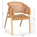 ΠΟΛΥΘΡΟΝΑ KENLEE HM9872 ΦΡΑΞΙΝΟΣ ΚΑΙ ΦΥΣΙΚΟ RATTAN RATTAN ΣΕ ΦΥΣΙΚΟ 57