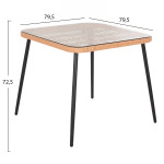ΤΡΑΠΕΖΙ ΤΕΤΡΑΓΩΝΟ ALLEGRA HM5536.11 ΜΕΤΑΛ.ΜΑΥΡΟ-P.E. RATTAN ΦΥΣΙΚΟ 79,