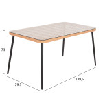 ΤΡΑΠΕΖΙ ΟΡΘΟΓΩΝΙΟ ALLEGRA HM5537.11 ΜΕΤΑΛ.ΜΑΥΡΟ-P.E. RATTAN ΦΥΣΙΚΟ 139